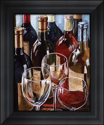 Framed Wine Reflections I - mini Print