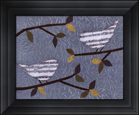 Framed Aqua Songbirds II Print