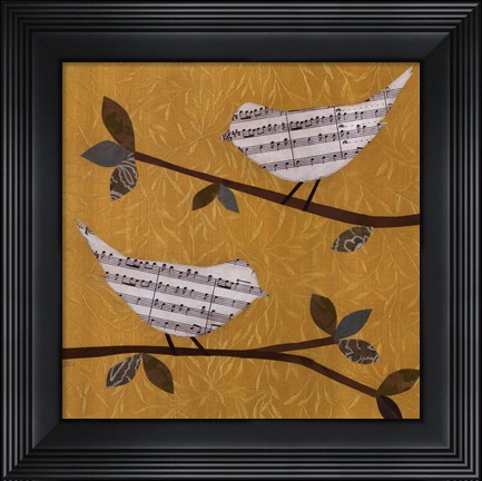 Framed Golden Songbirds II Print