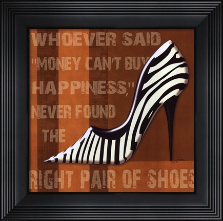 Framed Zebra Shoe Print