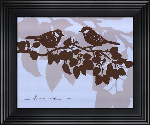 Framed Chickadee Love  - mini Print