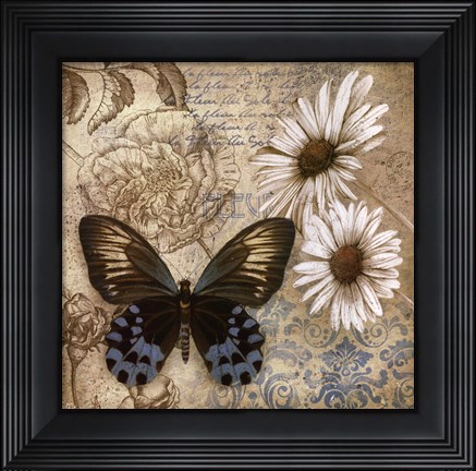 Framed Butterfly Garden I Print