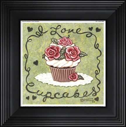 Framed I Love Cupcakes Print