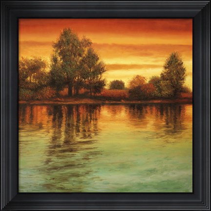 Framed River Sunset I Print
