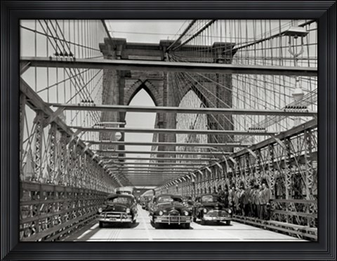 Framed Brooklyn Bridge, 1951 Print
