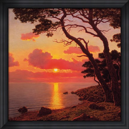 Framed Calme de Soir, Cote d'Azur Print