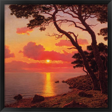 Framed Calme de Soir, Cote d&#39;Azur Print