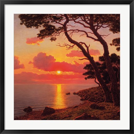 Framed Calme de Soir, Cote d&#39;Azur Print