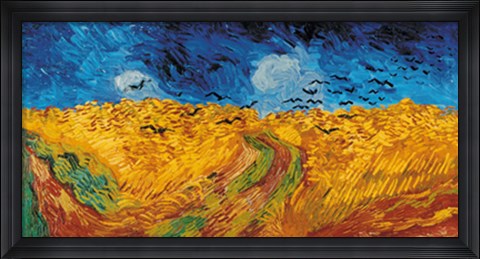 Framed Wheat Field with Crows Print