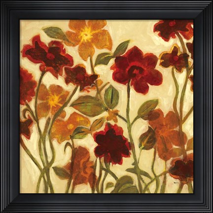 Framed Happy Home Flowers I Print