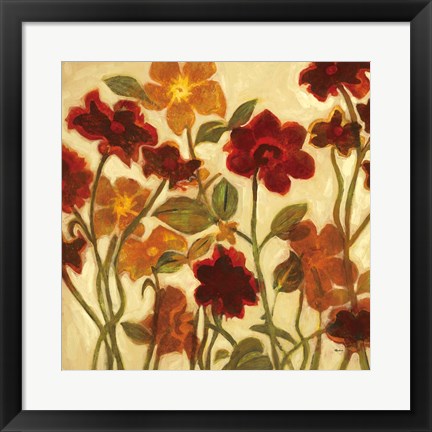 Framed Happy Home Flowers I Print