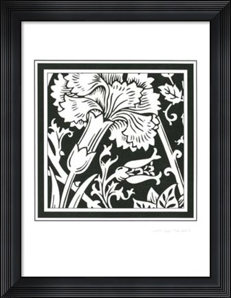 Framed Graphic Floral Motif I Print