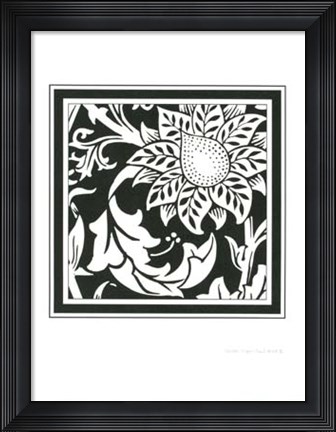 Framed Graphic Floral Motif II Print