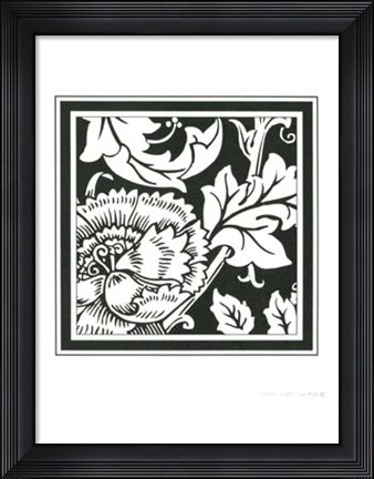 Framed Graphic Floral Motif III Print