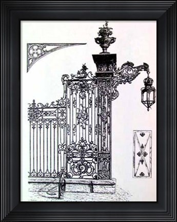 Framed Wrought Iron Gate IV Print