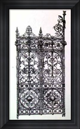 Framed Wrought Iron Gate V Print