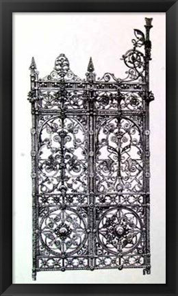 Framed Wrought Iron Gate V Print