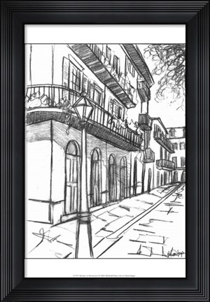 Framed Sketches of Downtown I Print