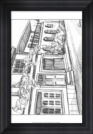 Framed Sketches of Downtown III Print