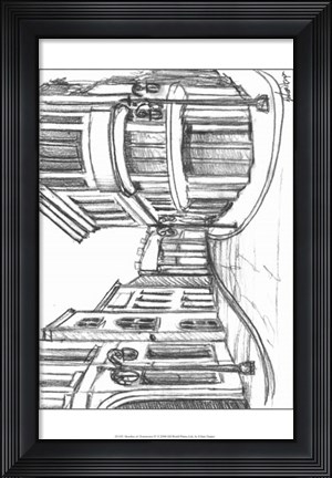 Framed Sketches of Downtown IV Print