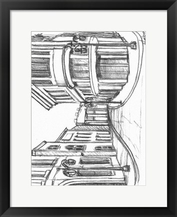Framed Sketches of Downtown IV Print