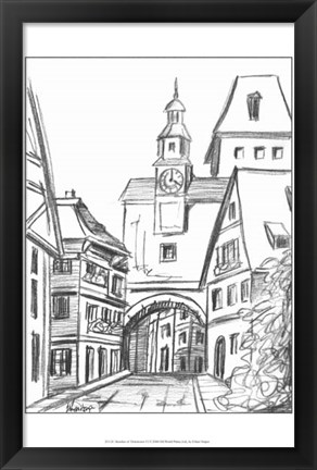 Framed Sketches of Downtown VI Print