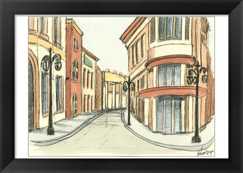 Framed Sketches of Downtown IV Print