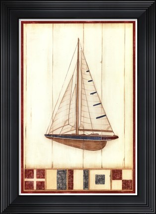 Framed Americana Yacht I Print