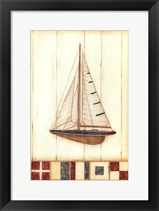 Framed Americana Yacht I Print