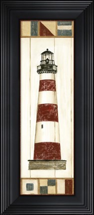 Framed Americana Lighthouse I Print