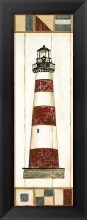 Framed Americana Lighthouse I Print