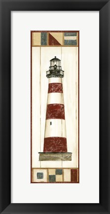 Framed Americana Lighthouse I Print