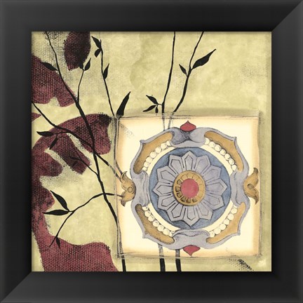 Framed Printed Moonlit Rosette I Print