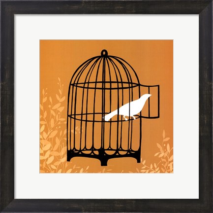 Framed Small Birdcage Silhouette II (U) Print