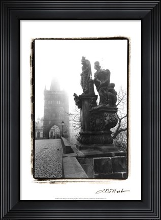 Framed Charles Bridge in Morning Fog II Print