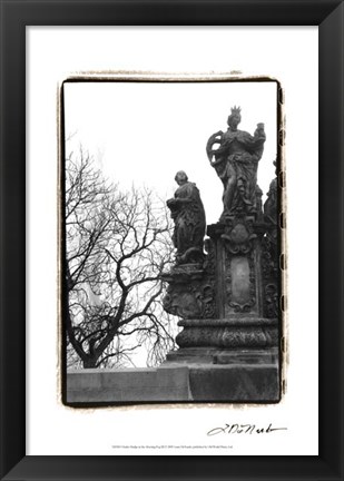 Framed Charles Bridge in Morning Fog III Print