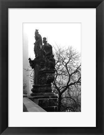Framed Charles Bridge in Morning Fog IV Print