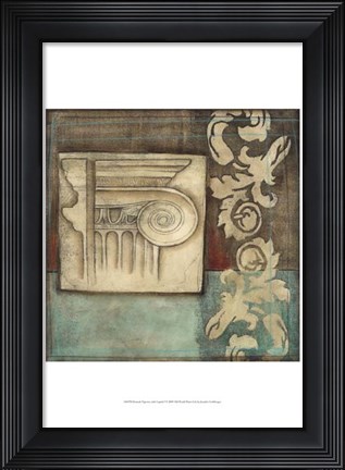 Framed Damask Tapestry with Capital I Print