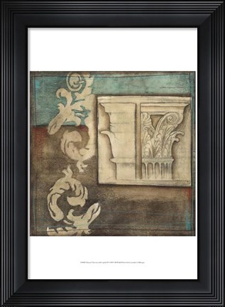 Framed Damask Tapestry with Capital II Print