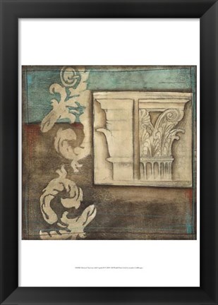 Framed Damask Tapestry with Capital II Print