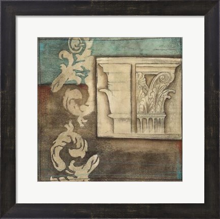 Framed Damask Tapestry with Capital II Print