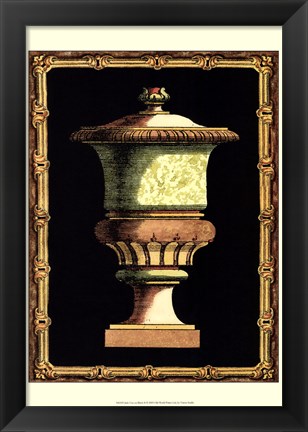 Framed Jade Urn on Black II Print