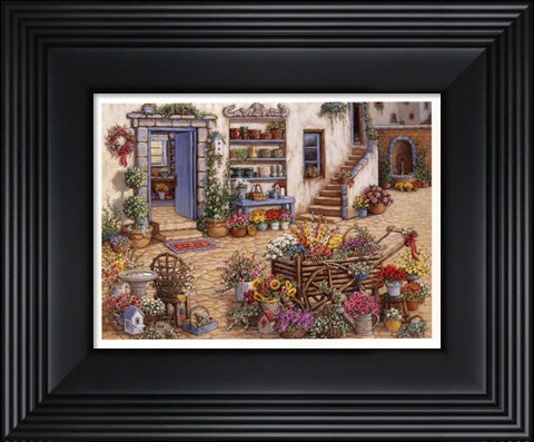 Framed Courtyard Flower Shoppe Print