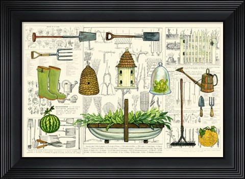 Framed Garden Collection I Print