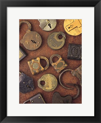 Framed Antique Lock Collage Print