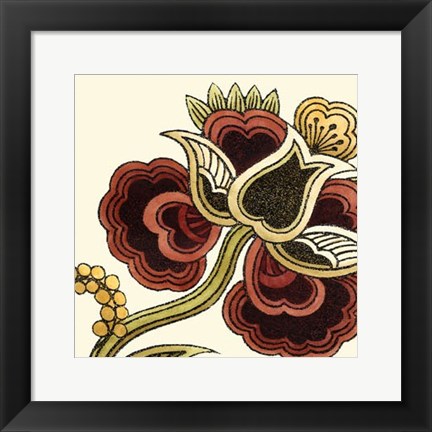 Framed Small Paprika Floral I Print