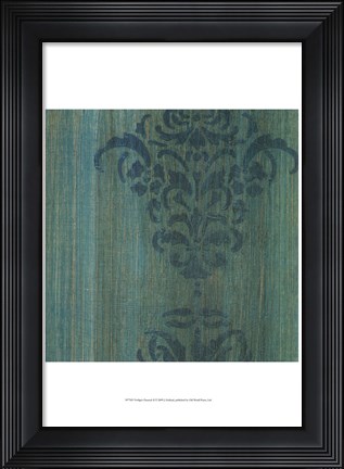 Framed Verdigris Damask II Print