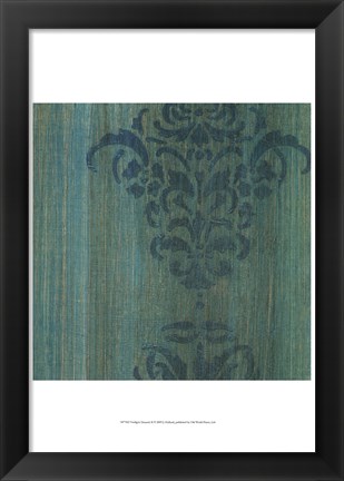 Framed Verdigris Damask II Print