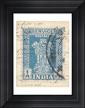 Framed Vintage Stamp I Print