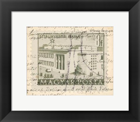 Framed Vintage Stamp II Print